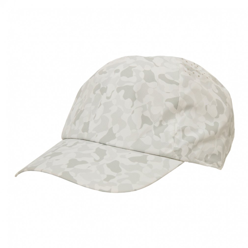 ランニング 軽量通気キャップ(ホワイト×ライトグレー-S)