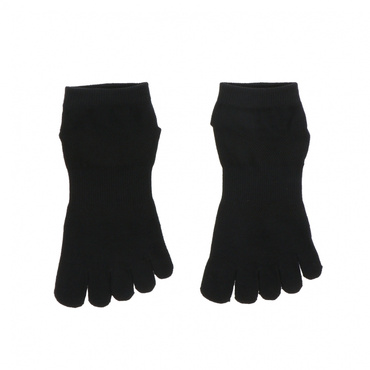 ランニング 2足組5本指ソックス(白黒)(ブラック×ブラック-25-27cm)