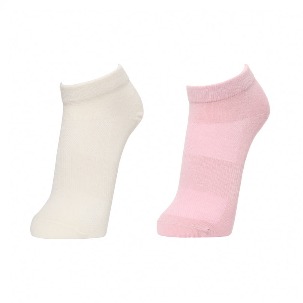 2足組 ソックス(カラー)(グレッシュピンク×オフホワイト-23-25cm)