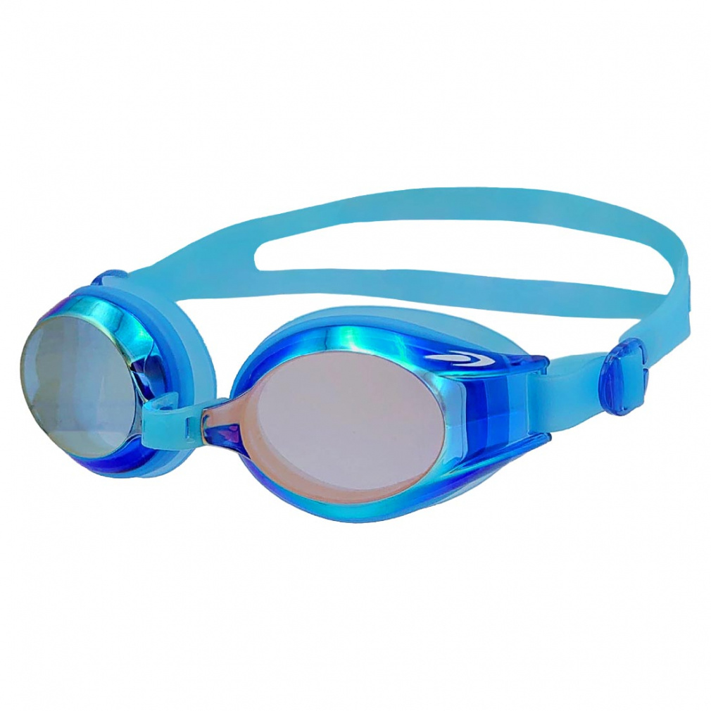 ワイドタイプ スイミングゴーグル スイムゴーグル 大きめゴーグル ミラーゴーグル(ブルー×イエロー-FREE)