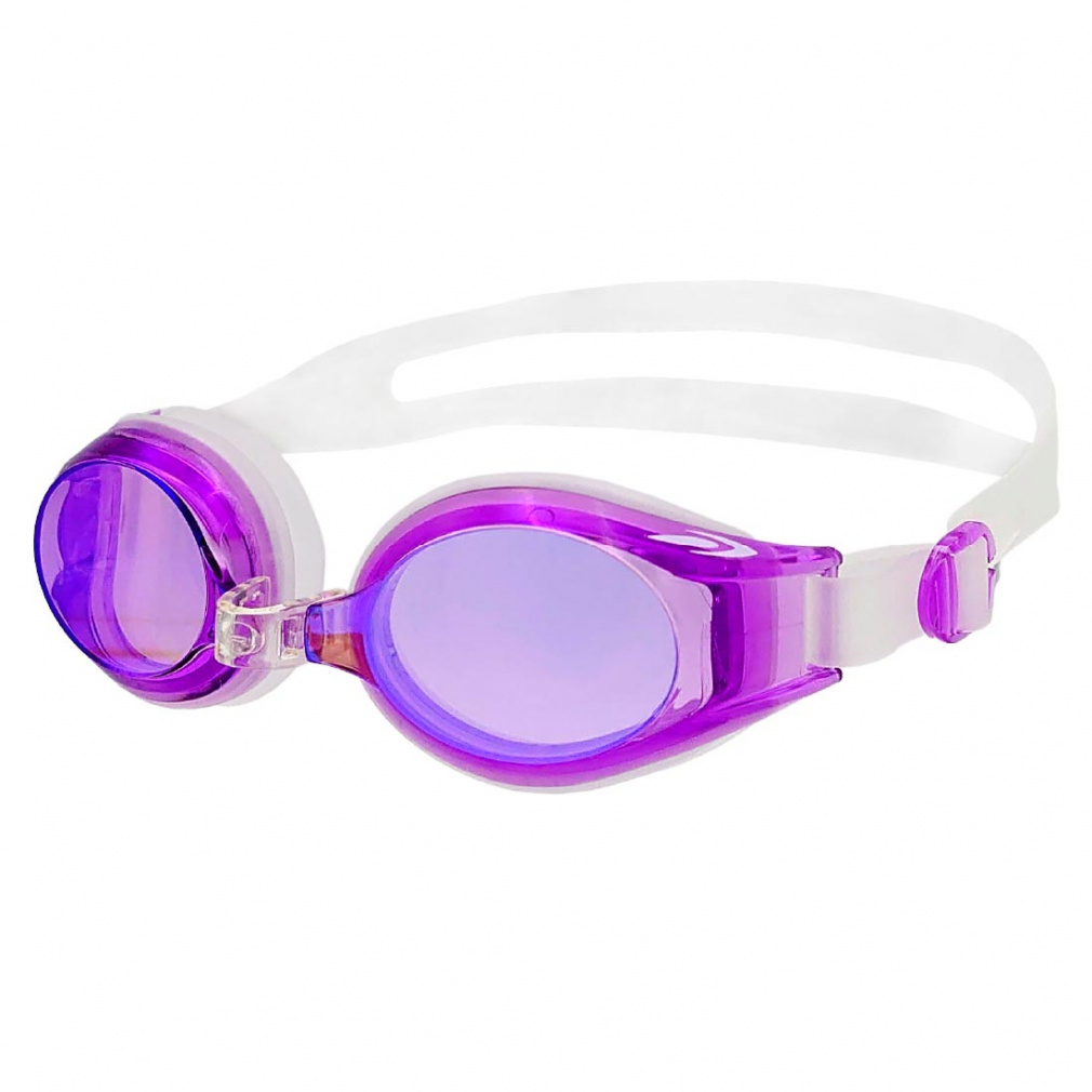 ワイドタイプ スイミングゴーグル スイムゴーグル 大きめゴーグル ミラーゴーグル(パープル×ブルー-FREE)