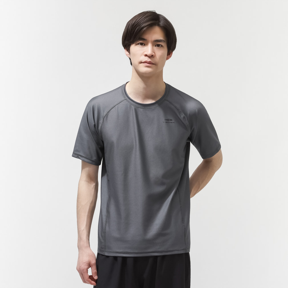 半袖ラッシュガード(ダークグレー-S)