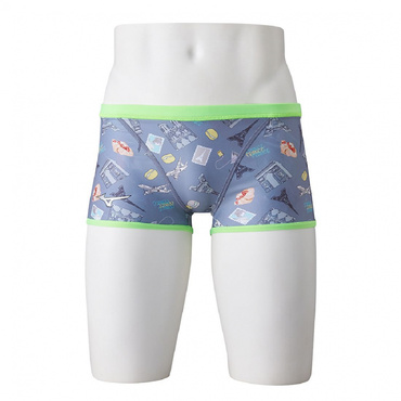 エクサースーツ 競泳練習用【Rikako Ikee collection】ショートスパッツ(グレー×グリーン-S)