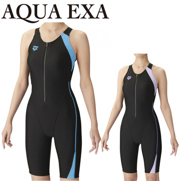 フィットネスワンピーススパッツ Yバック ハーフレッグ 差し込みパッド AQUAEXA