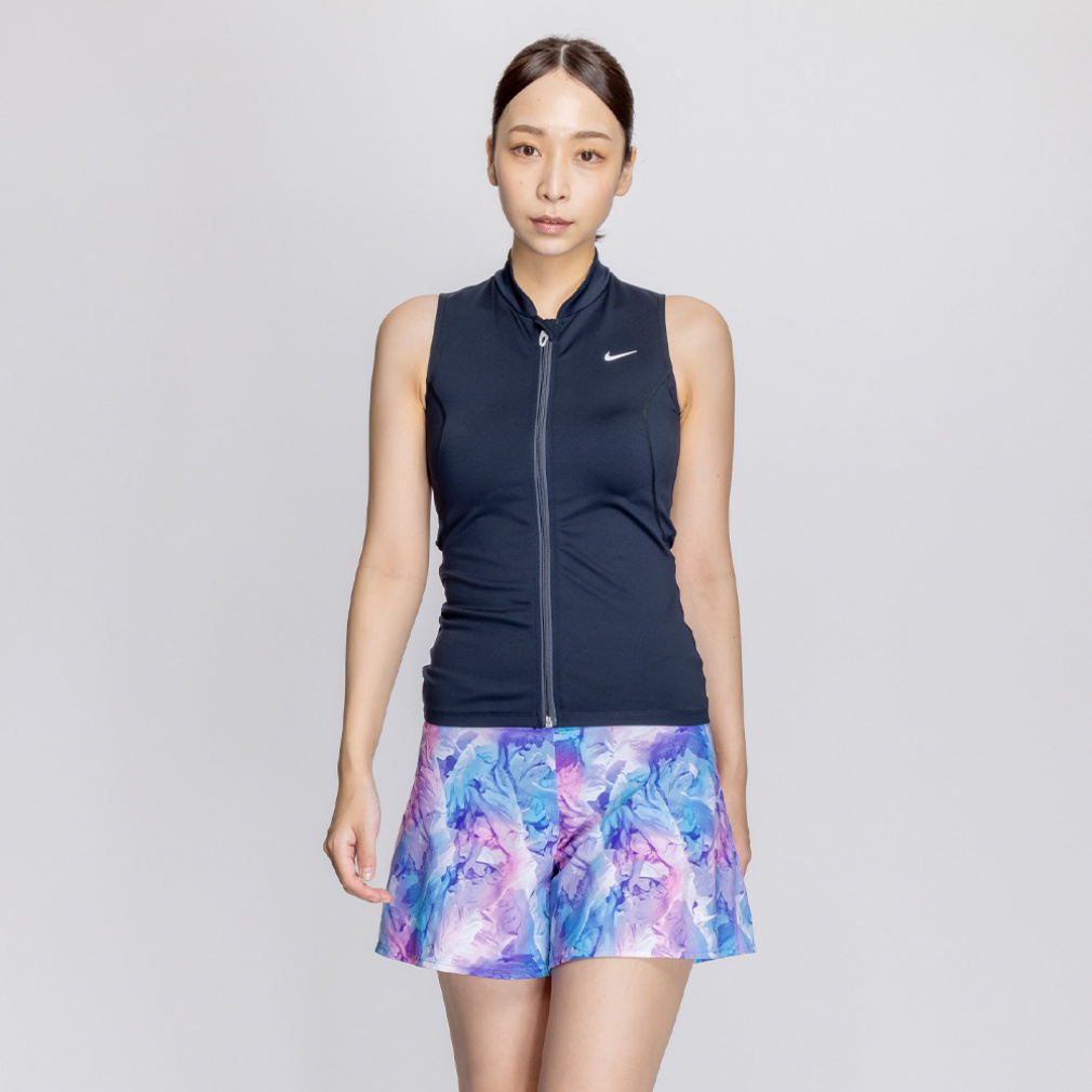 ナイキ レディス 水泳 フィットネス水着 SP25 ジップ付き袖なしゆったりシルエット総柄2in1パンツセパレーツ 299312129 NIKE
