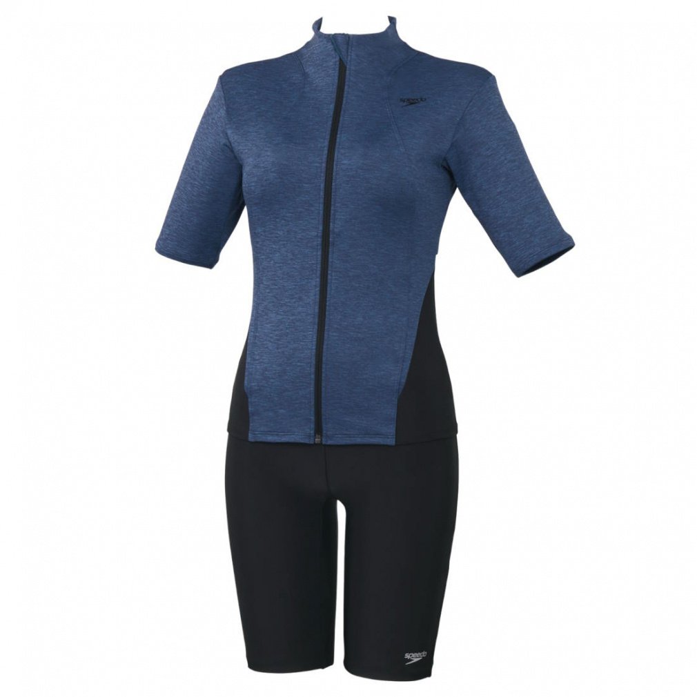 スピード レディス 水泳 フィットネス水着 Short Sleeve Wavy Sepa ショートスリーブウェイビーセパ SFW32501 SPEEDO