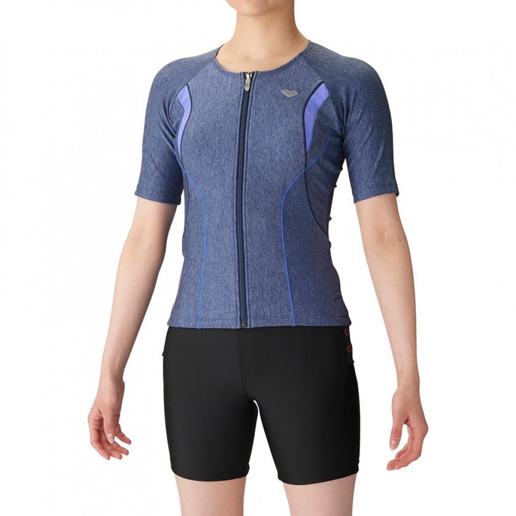 アリーナ レディス 水泳 フィットネス水着 大きめカラースナップ付きセパレーツ セパレーツ すらっとセパ 袖つき LAR-3242W arena