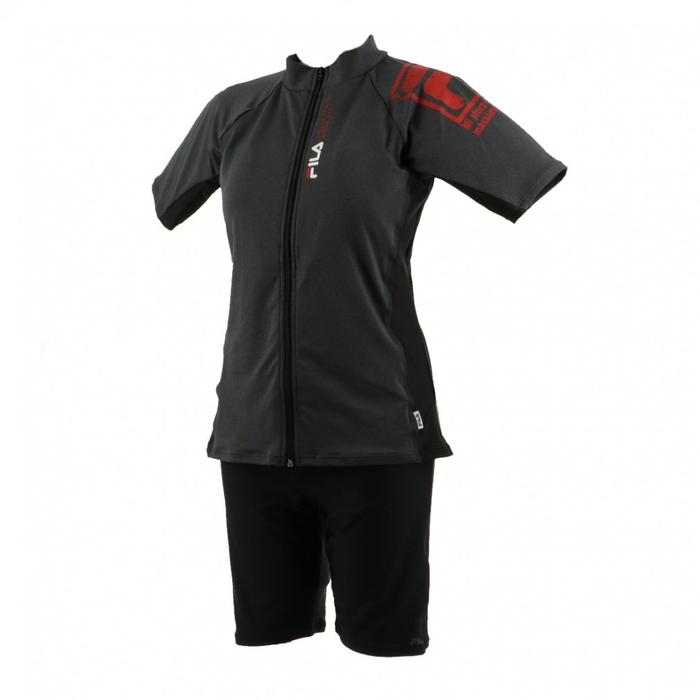 フィラ レディス 水泳 フィットネス水着 FILA 角ロゴ袖付ZIPセパレート 大きいサイズ 3156020 FILA