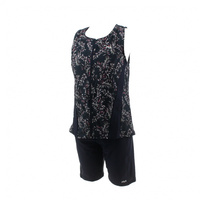 リーフ柄プリントジップセパレート水着大寸