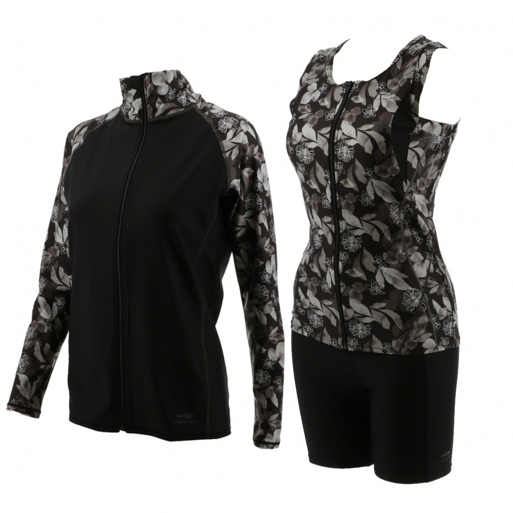 ティゴラ レディス フィットネス水着 水着3点セット プリントデザイン