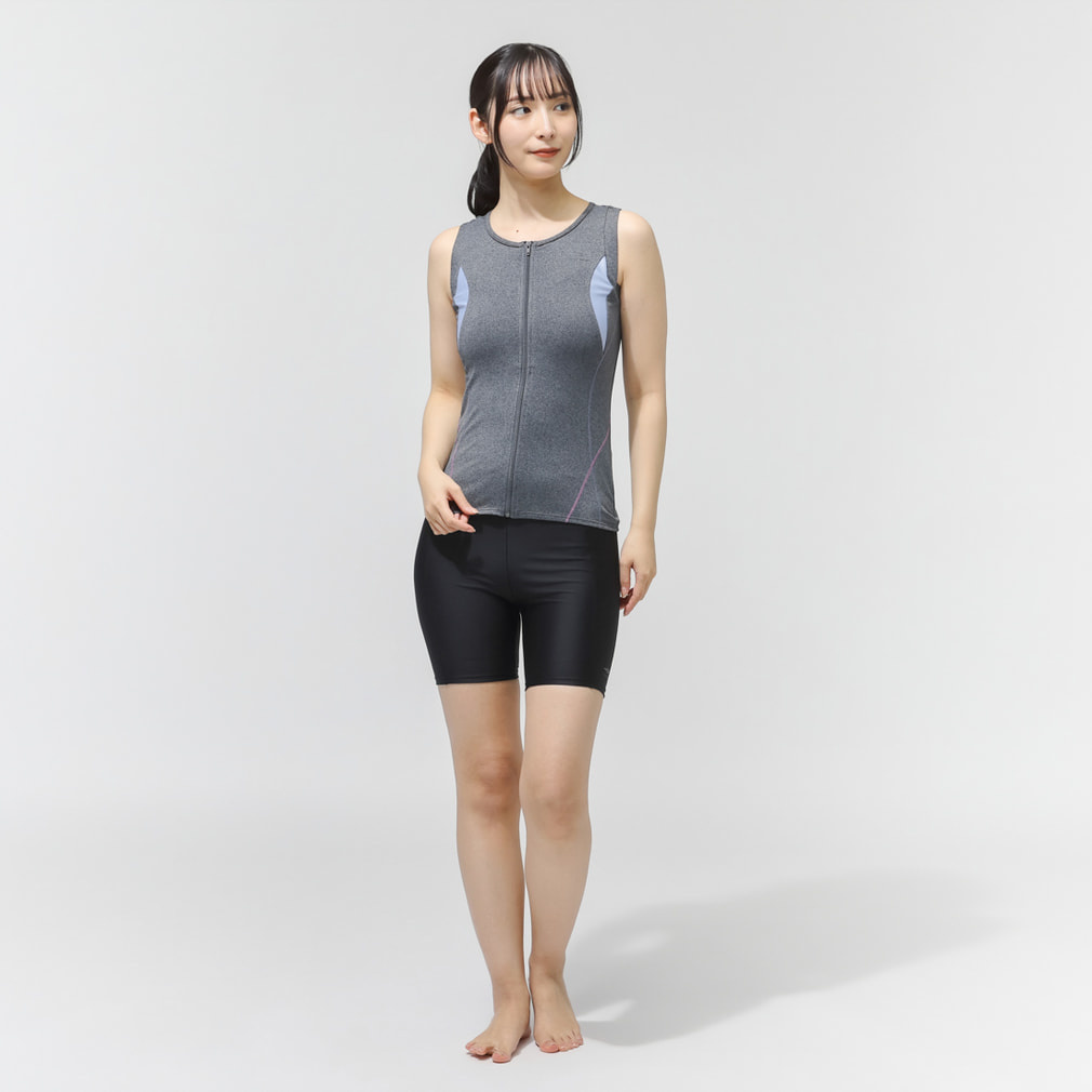 ティゴラ レディース 水泳 フィットネス水着 ノースリーブセット水着