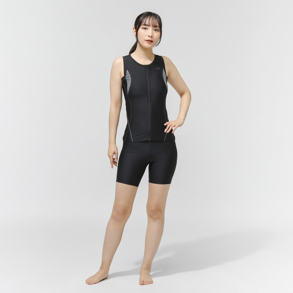 ティゴラ レディース 水泳 フィットネス水着 ノースリーブセット水着