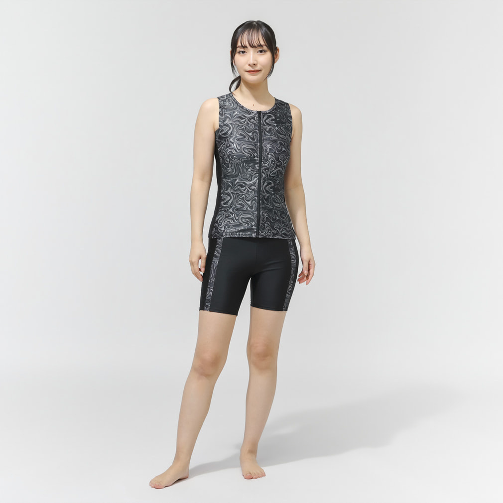 ティゴラ レディース 水泳 フィットネス水着 ノースリーブプリント