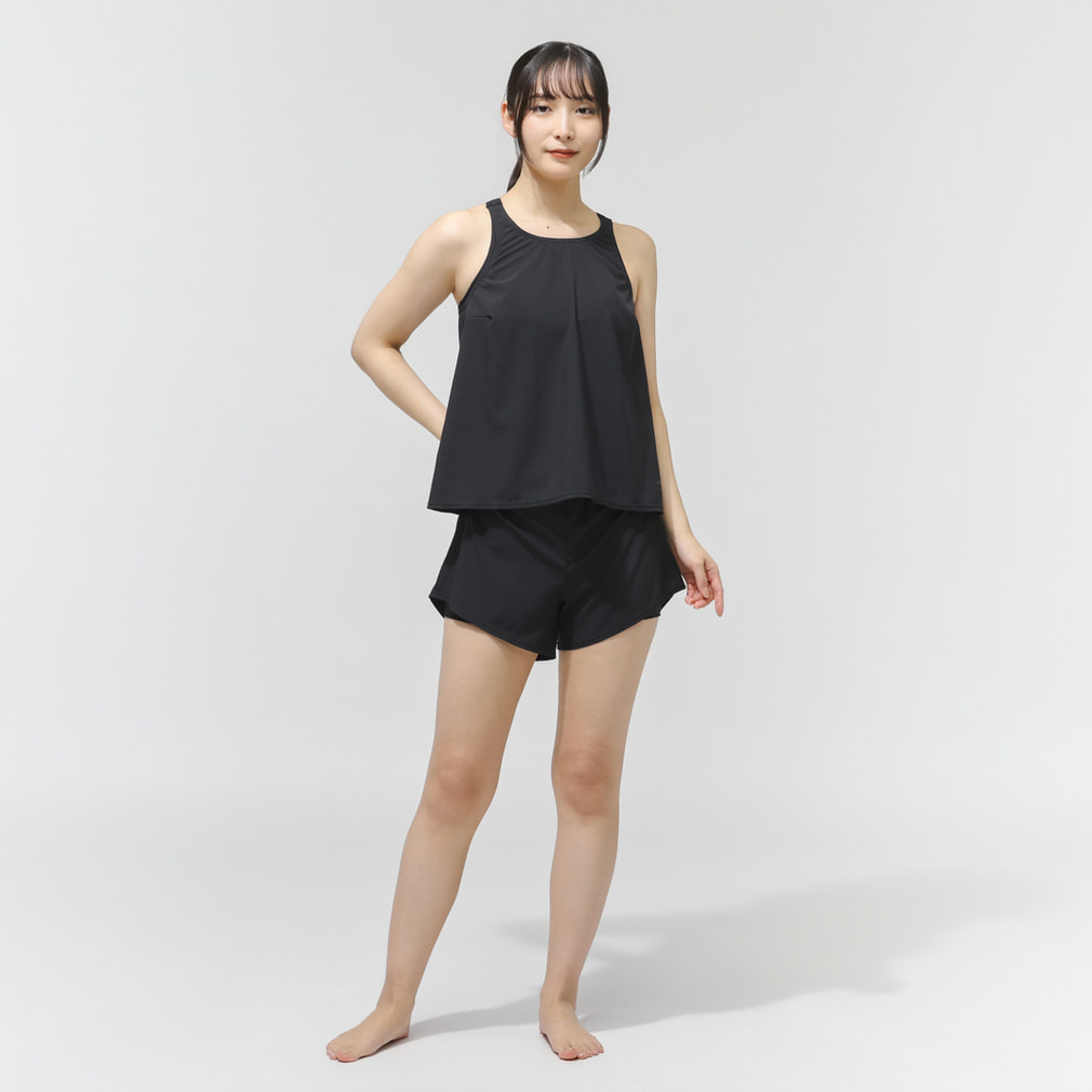 ティゴラ レディース 水泳 フィットネス水着 ノースリーブフレアセット