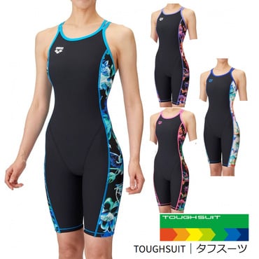 TOUGH SUIT(タフスーツ) トレーニングワンピーススパッツ オープンバック ハーフレッグ