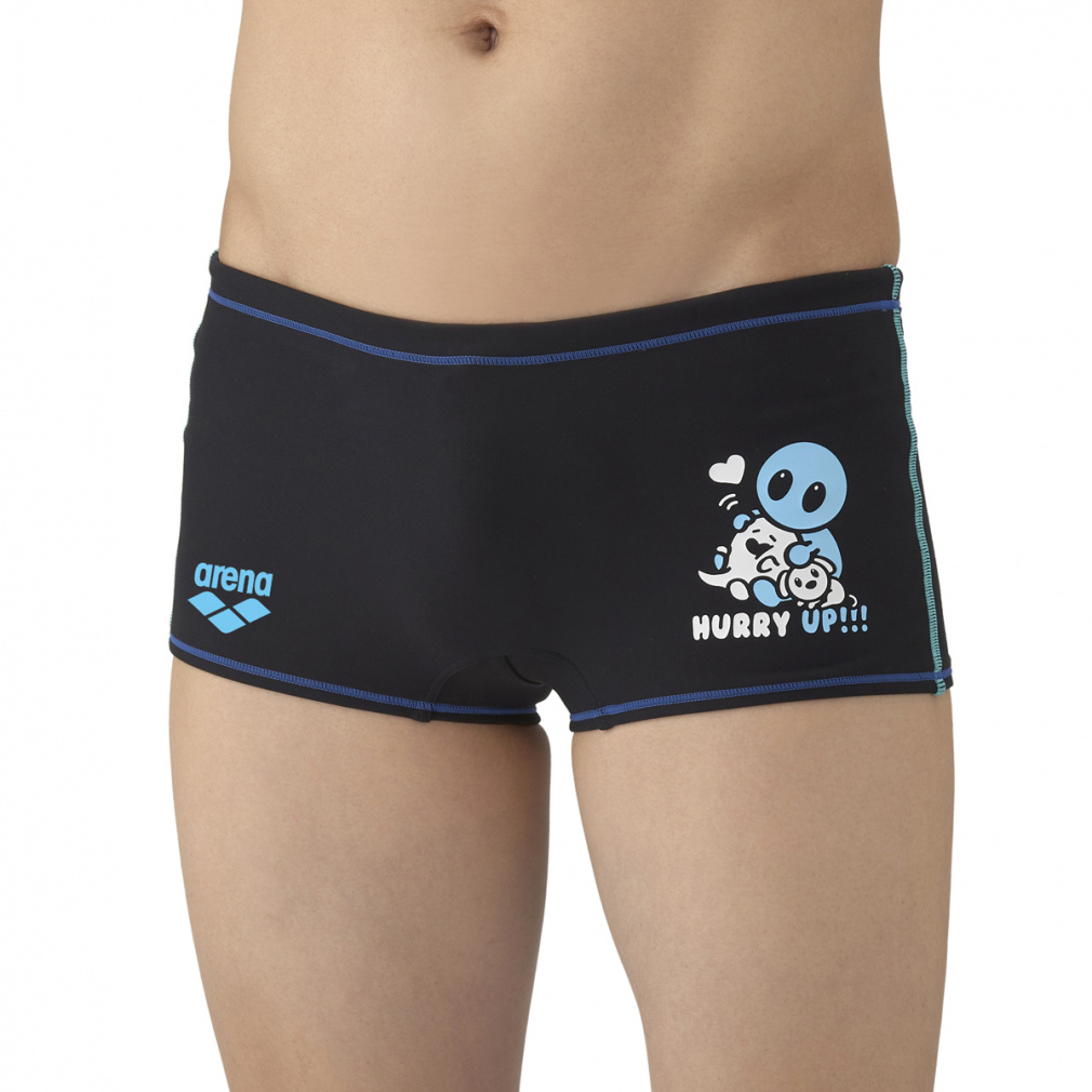 トレーニングスパッツ(ショートレッグ)(ブラック×ペールブルー-130cm)