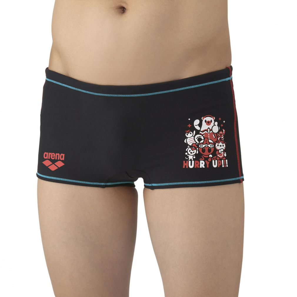 トレーニングスパッツ(ショートレッグ)(ブラック×レッド-130cm)