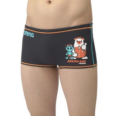 TOUGH SUIT(タフスーツ) トレーニングスパッツ ショートレッグ(ブラック×オレンジ-130cm)