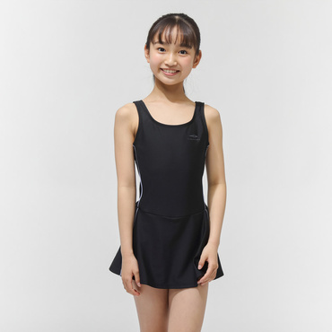 ジュニア ワンピース水着(ブラック-150cm)