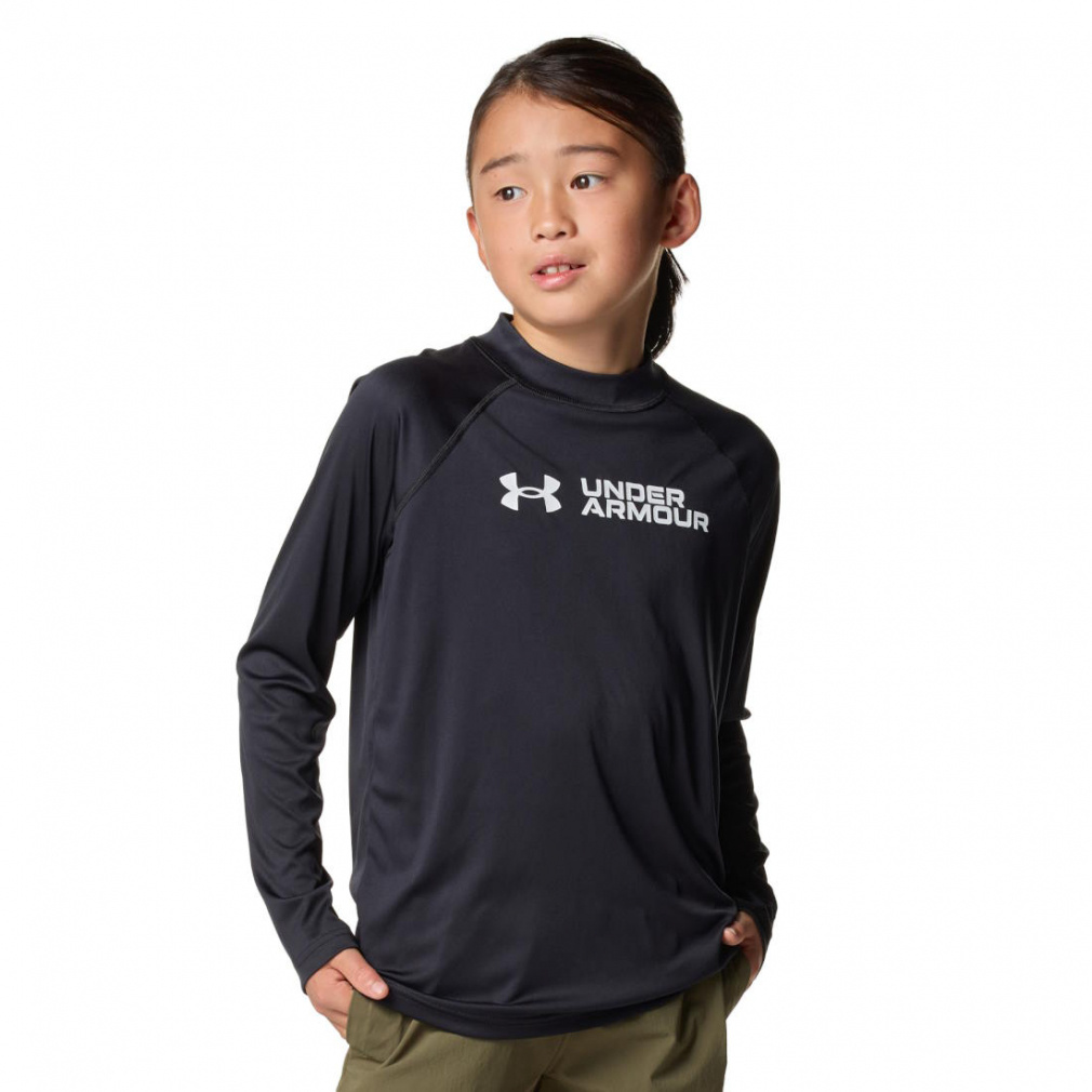 SKINS 長袖アンダーシャツ ラッシュガード L 黒 アンダーアーマー UNDER ARMOUR UAラッシュ ガード 1/4ジップ