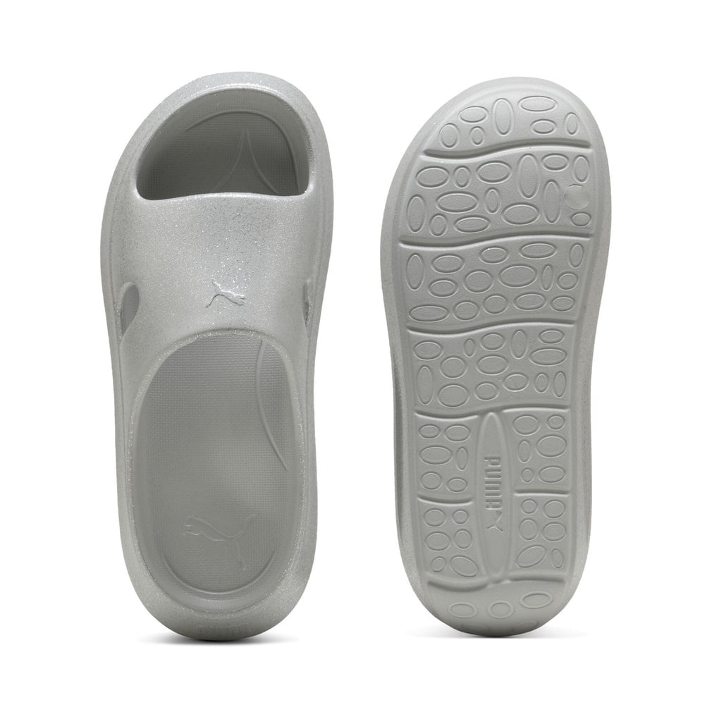 フラッター スライド グリッター サンダル(ライトグレー-23.0cm)