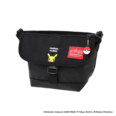 Nylon Messenger Bag Flap Zipper Pocket Pikachu