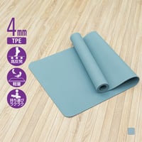 ティゴラ TPE素材 ヨガマット4mm ブルーグレー ヨガマット 高反発 軽量
