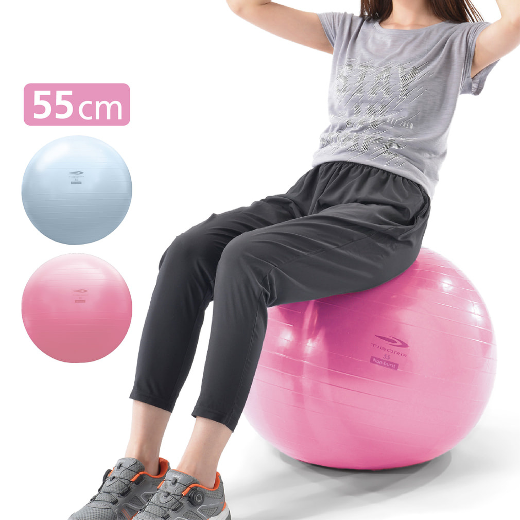 ジムボール フィットネスボール バランスボール ノンバースト 55cm(ピンク(55㎝)--)