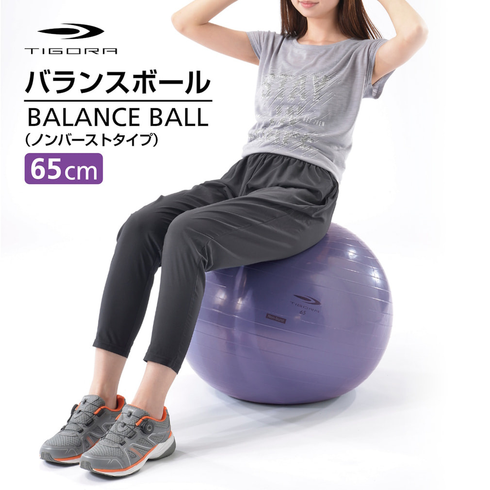 ジムボール フィットネスボール バランスボール ノンバースト 65cm(パープル(65cm)--)