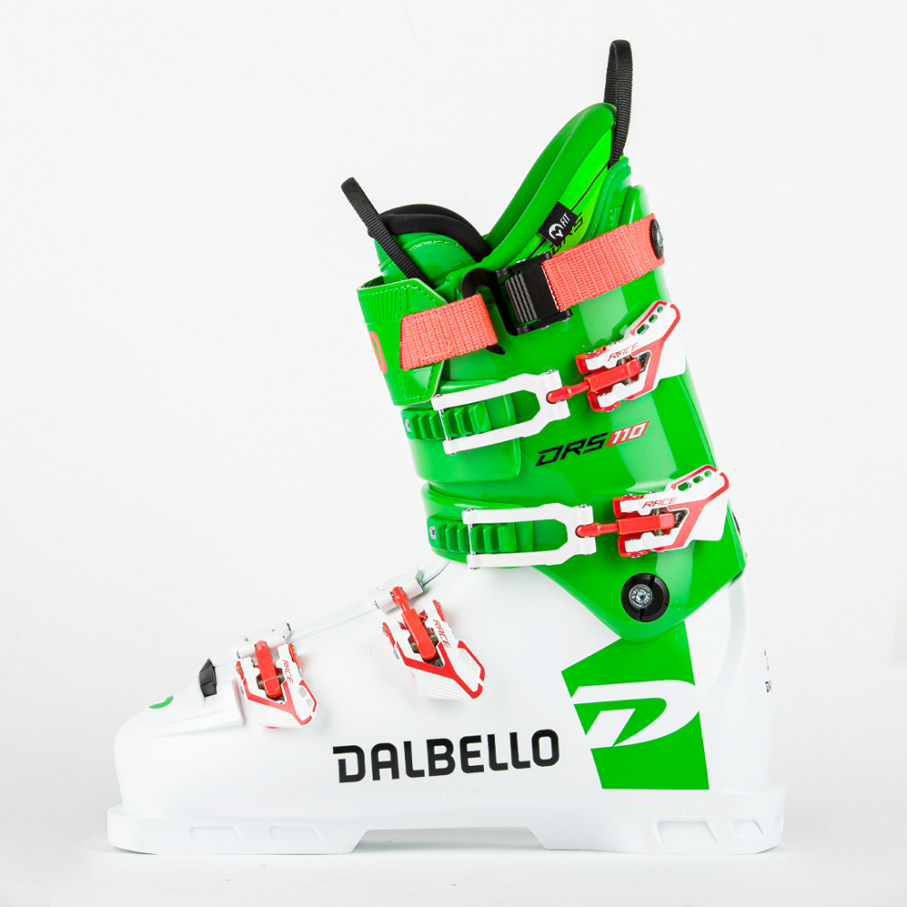 スキー用ブーツ グリーン バックル付き ダルベロ ディーアールエス 110_DRS 110 WHITE/GREEN RACE D230200300