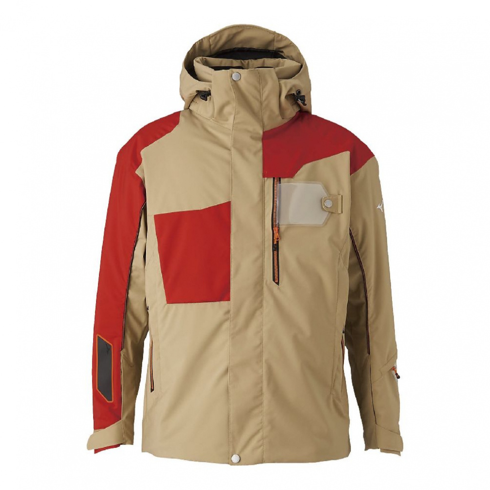 Mizuno Demo Team Solid Parka(ベージュ×レッド-S)