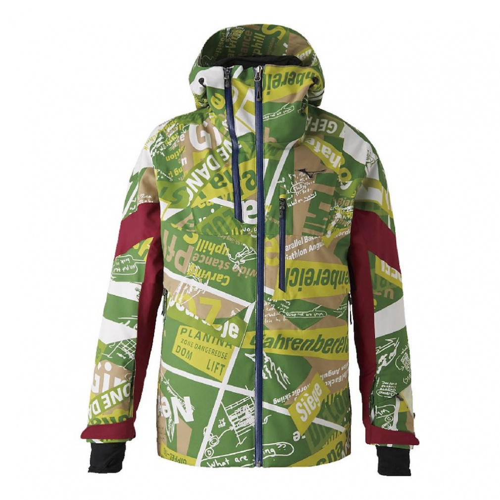 Free Ski Print Parka(グリーン×イエローグリーン-S)