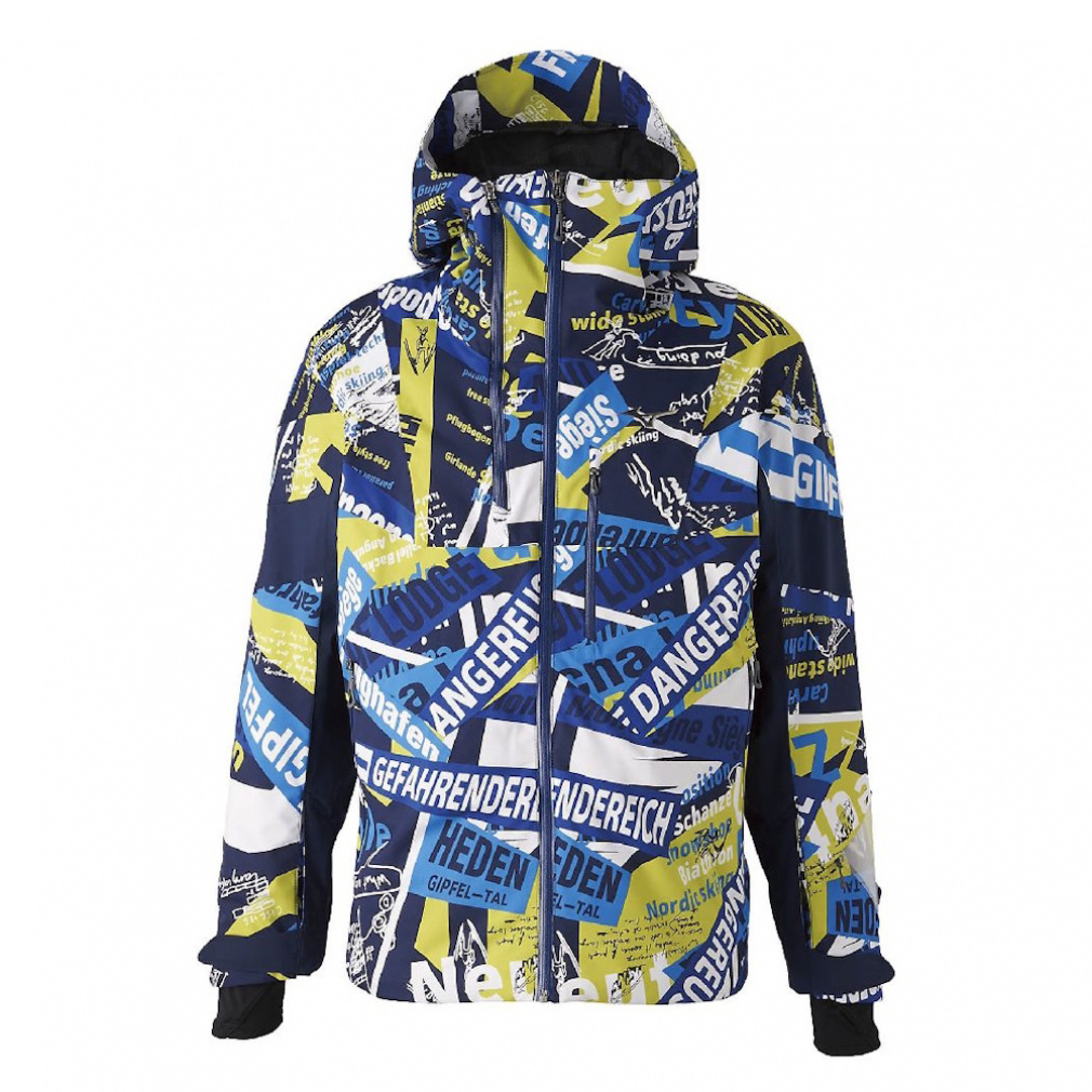 Free Ski Print Parka(ネイビー×ブルー-XS)