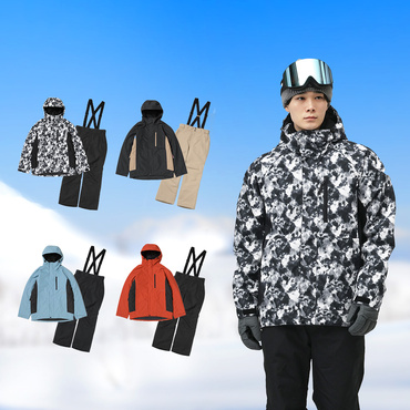 スキーウェア上下セット ユニセックス(ホワイト×ブラック-S)