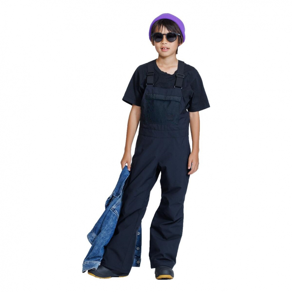 KIDS WORK BIB PANTS(ブラック-120cm)
