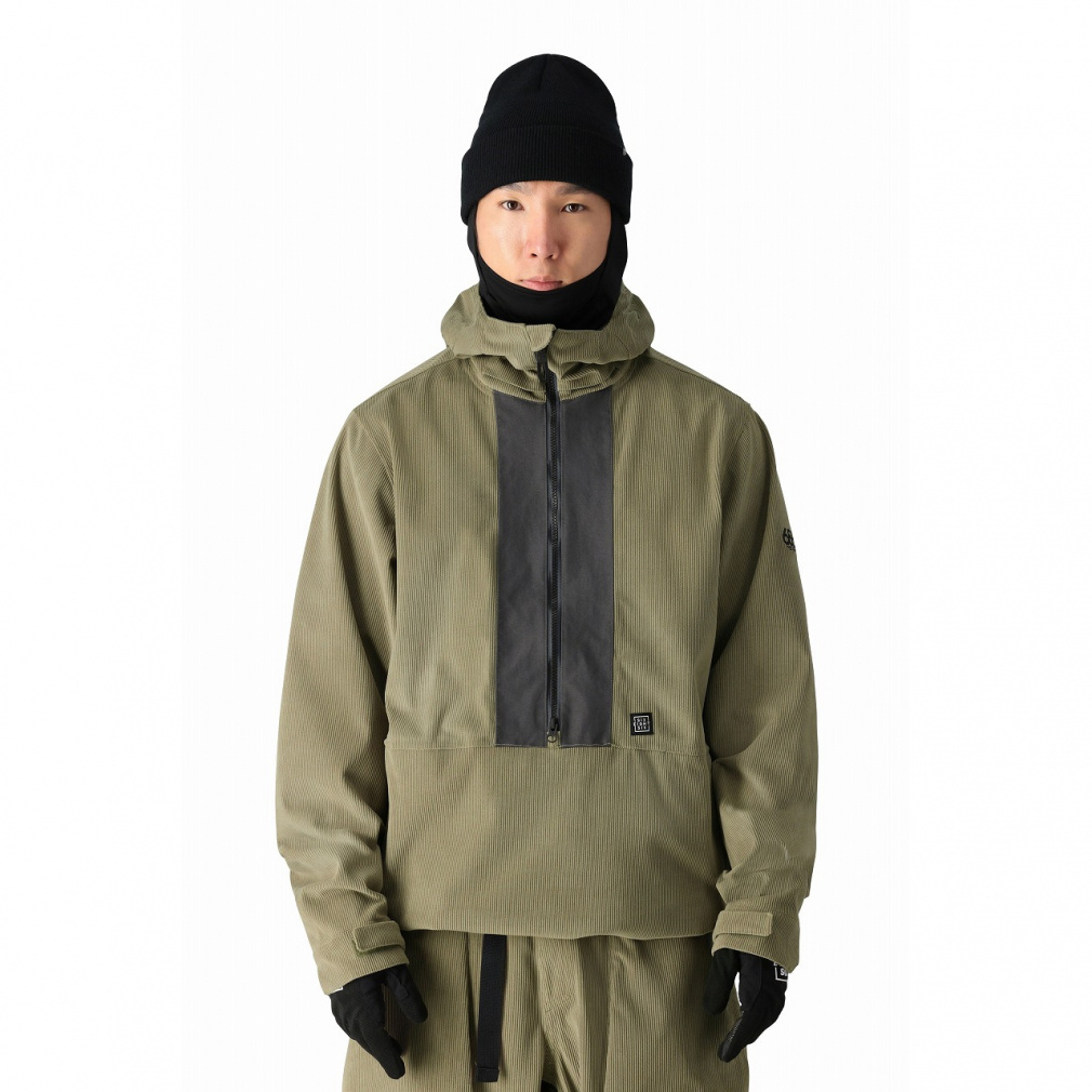シックスエイトシックス メンズ スノーボード ジャケット GHOST 2.5L SHELL ANORAK M3WN136 : カーキ×ダークグレー 686