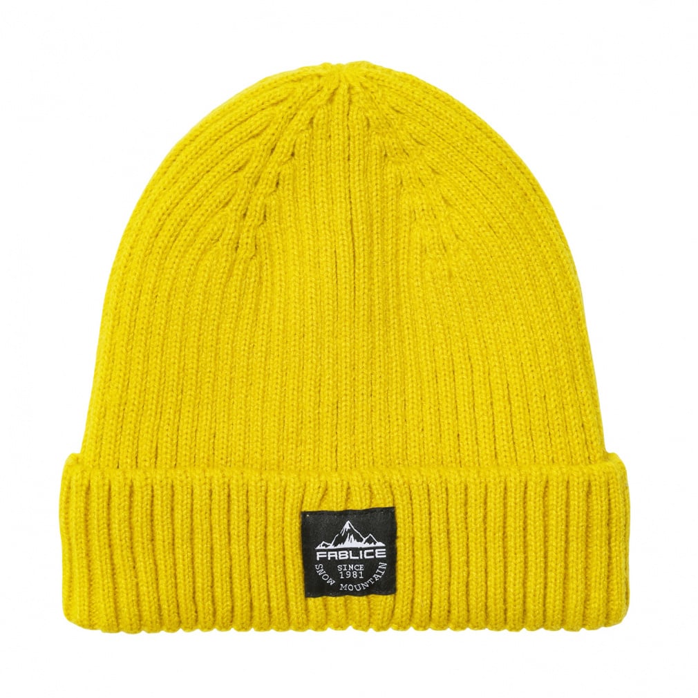 リブニット帽子(イエロー)