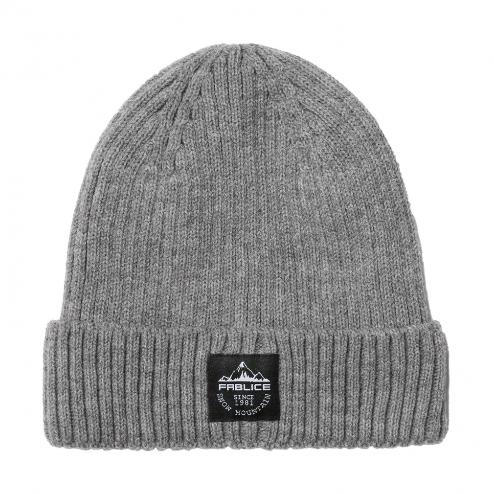リブニット帽子(グレー)