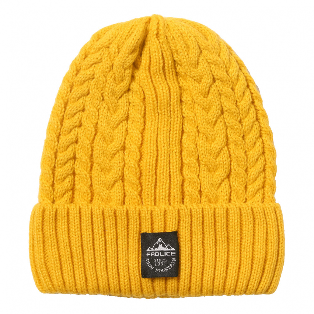 ケーブルニットキャップ(イエロー-FREE)