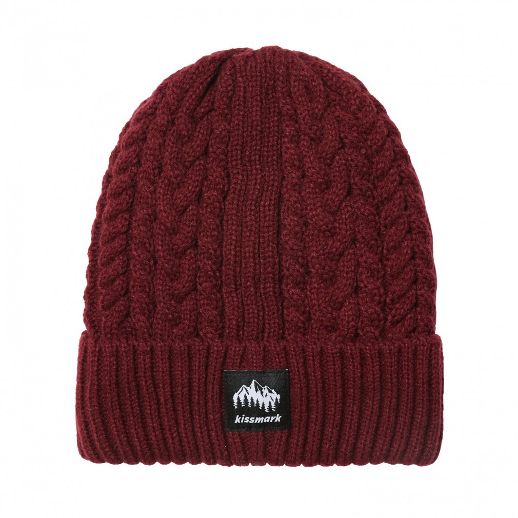 キスマーク メンズ ニット帽 ケーブル編みニット帽子 KM-5C015