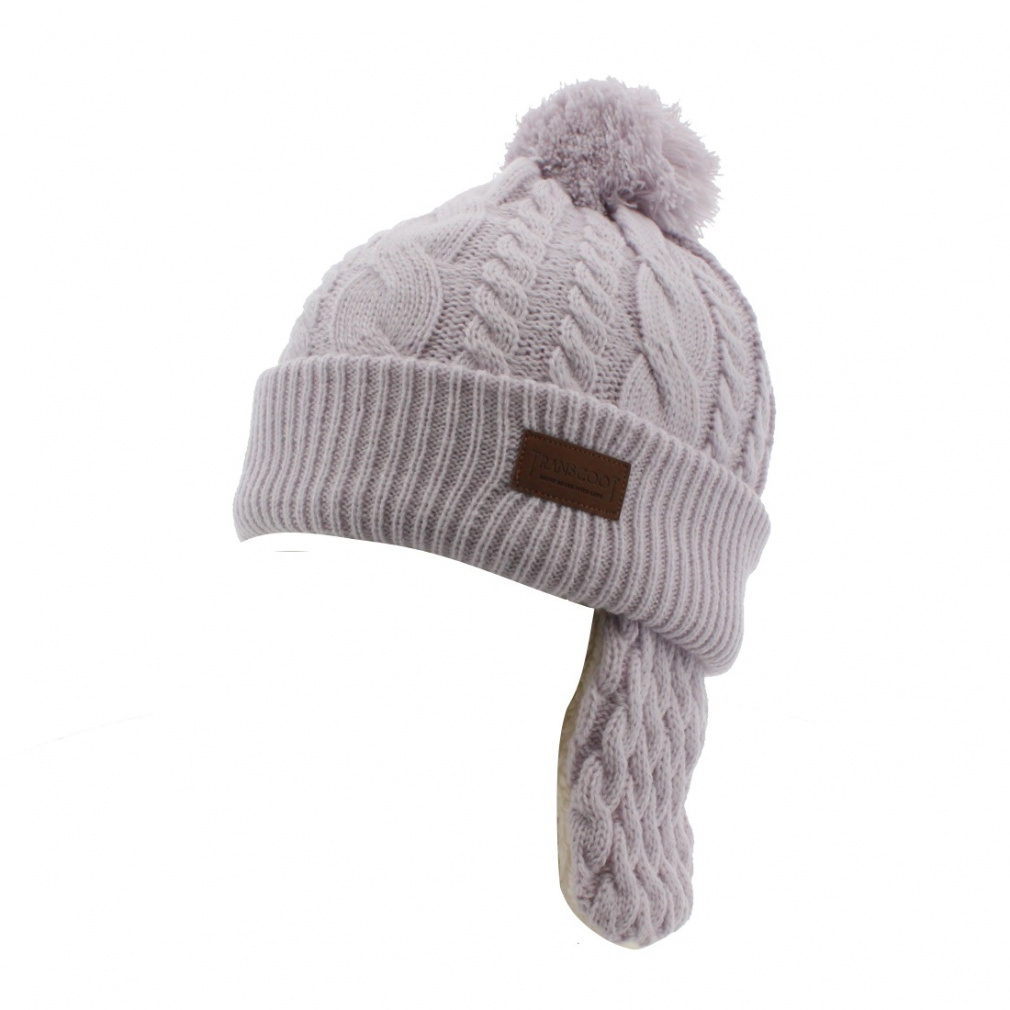 耳当て付き ニット帽(ライトグレー)