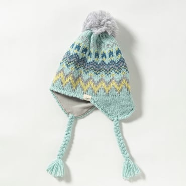 Mix Border Junior Earflap Beanie
