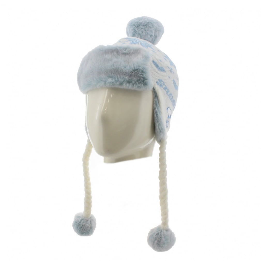 ボンボン付きニット帽 キッズ(ホワイト)