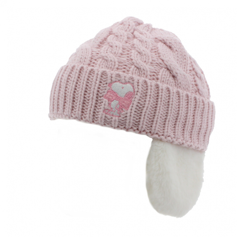 ファー耳付きビーニー キッズ(ピンク)