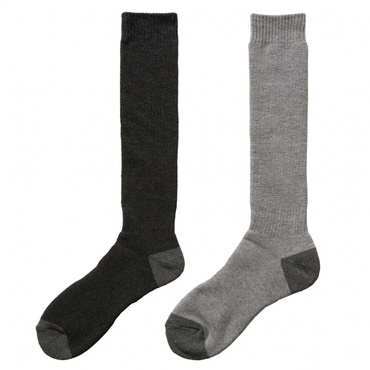 2足組 無地ソックス(グレー×ダークグレー-25-27cm)