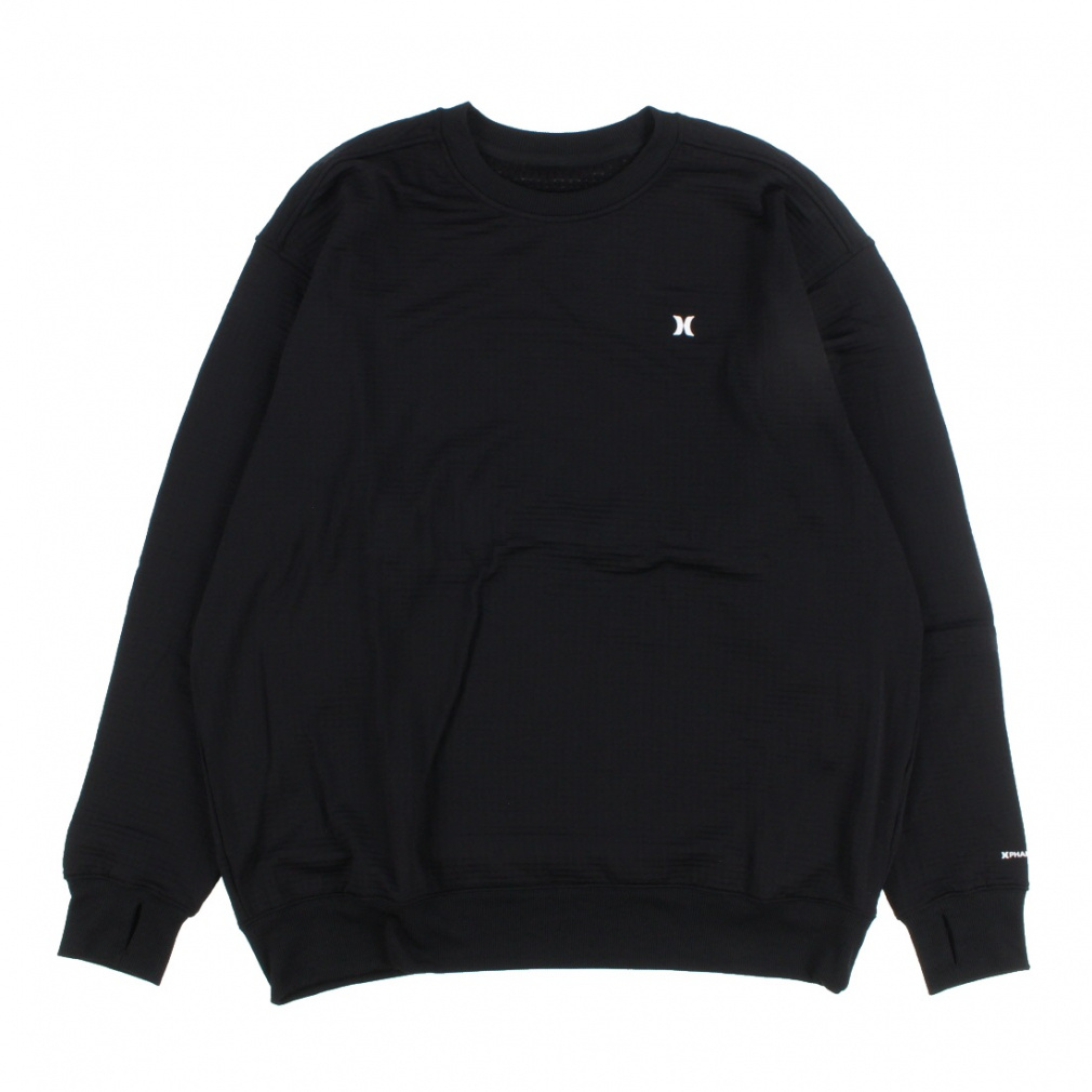 n[[ Y XL[ Xm[{[h ^[glbNEFA M PHNTM WAFFLEINNER LOOSE CREW MIW2200004 BLK : ubN Hurley