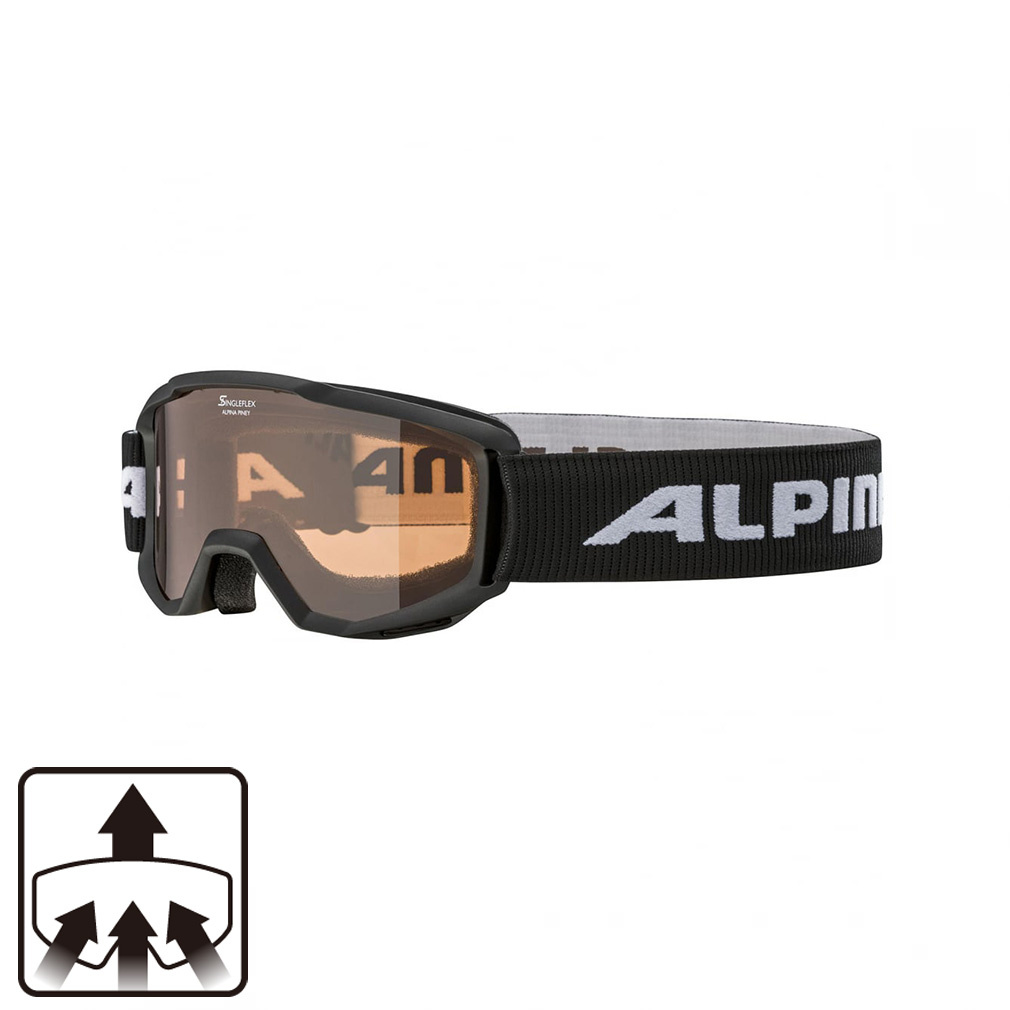 アルピナ PINEY ピニー 7268431 ジュニア キッズ 子供 スキー/スノーボード ゴーグル : ブラックマット ALPINA