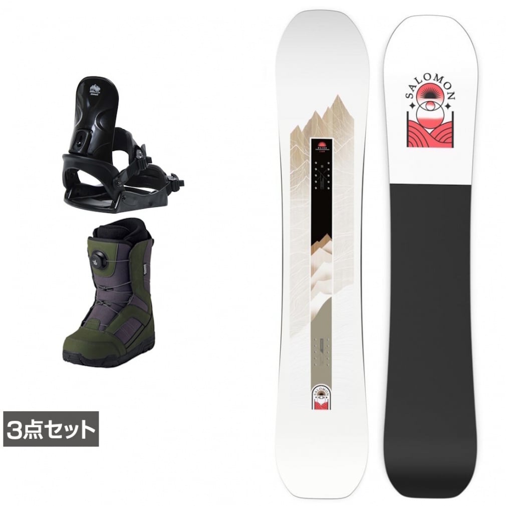 サロモン BLISS SMU ＆ コーズ ＆ JAFFE カーキ 板＋ビンディング＋