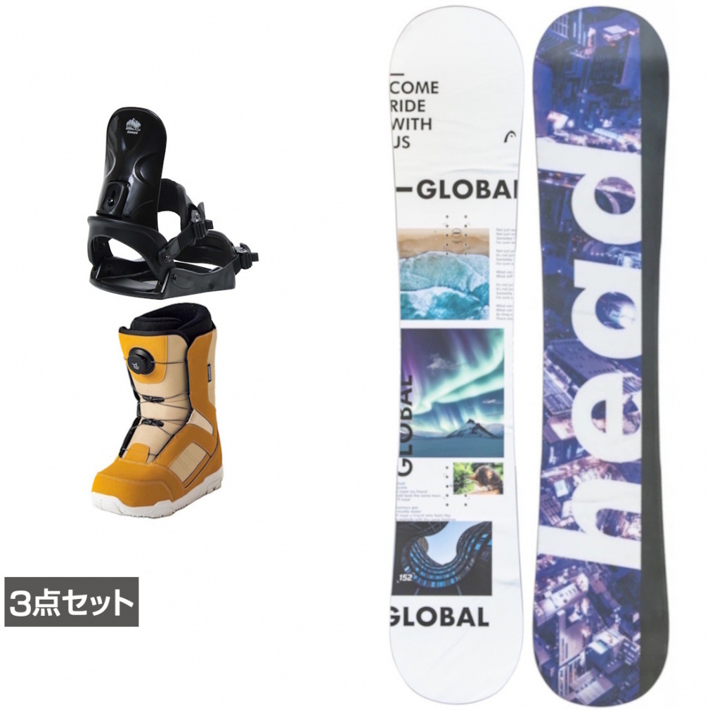 ヘッド GLOBAL ＆ コーズ ＆ JAFFE ブラウン 板＋ビンディング＋ブーツ
