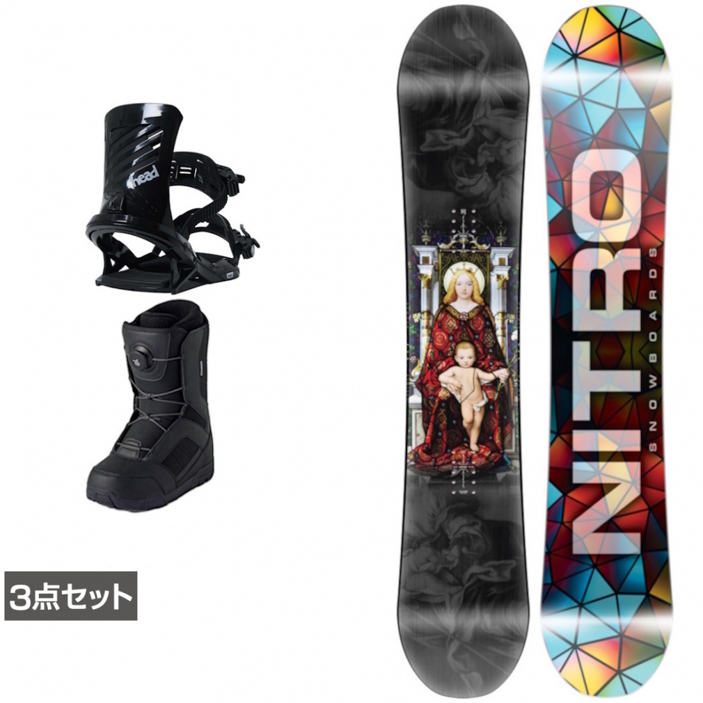 ナイトロ DEMAND LTD GULLWING ＆ FX ONE ＆ JAFFE ジャフィ ブラック 板＋ビンディング＋ブーツセット 3点セット(152cm-25.0cm)
